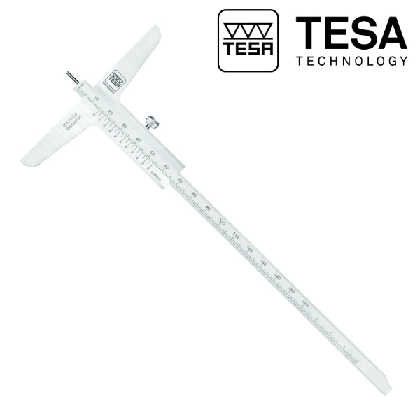 Jauge de profondeur à vernier TESA avec pointe en acier