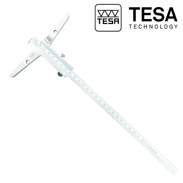 Jauge de profondeur à vernier et talon rotatif TESA