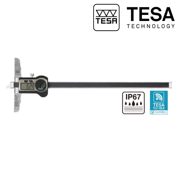 Jauge de profondeur digital TESA TWIN-CAL IP67 avec envoi de données