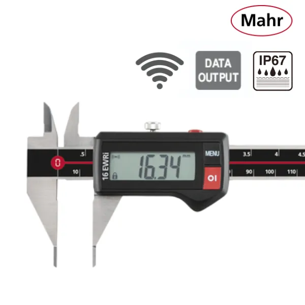 var4103376 Pied à coulisse numérique IP67 à bec fin pour distances de rainures MarCal 16 EWRi-SM / 16 EWR-SM – Image 1