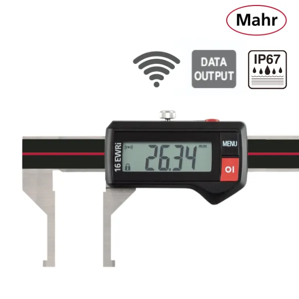 var4103380 Pied à coulisse numérique IP67 à bec coudée pour mesure de gorge dans alésage MarCal 16 EWRi-AI / 16 EWR-AI – Image 1