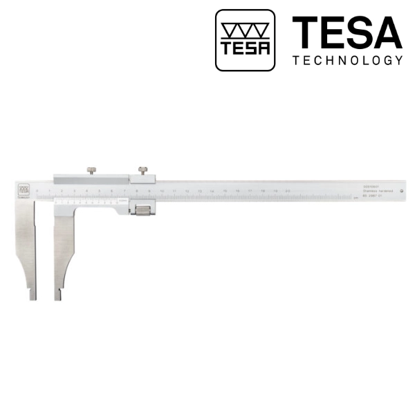 Pied à coulisse à vernier d'atelier TESA, avec ou sans double résolution