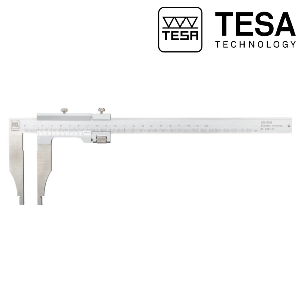 Pied à coulisse à vernier d'atelier TESA avec ajustement fin et avec ou sans double résolution