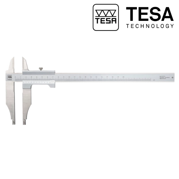 Pied à coulisse à vernier avec becs d'extérieur TESA , avec ou sans double résolution