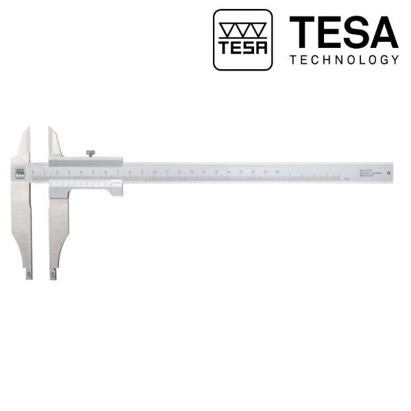 Pied à coulisse à vernier à becs d'extérieur TESA - ajustement fin - avec ou sans double résolution