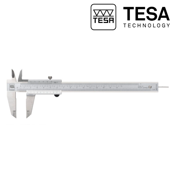 Pied à coulisse à vernier TESA à double résolution, avec ou sans autobloquant