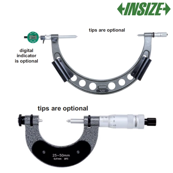 Micromètre extérieur à vernier pour la mesure de filetages pour grande mesure INSIZE PLUS