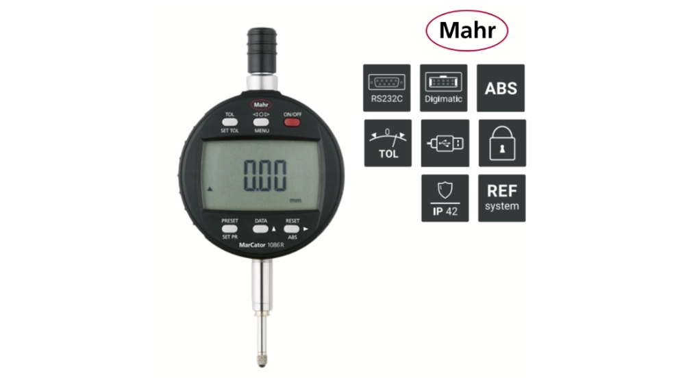 Comparateur numérique IP42 (résolution 0.01mm) MarCator 1086 R MAHR