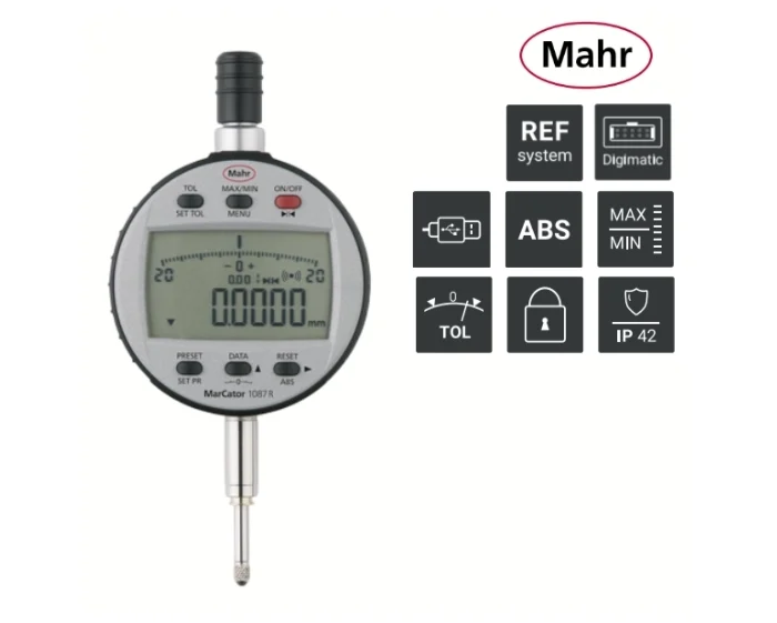 Comparateur numérique haute résolution (0,1 µm)  IP42 avec mesures dynamiques MarCator 1087 R-HR