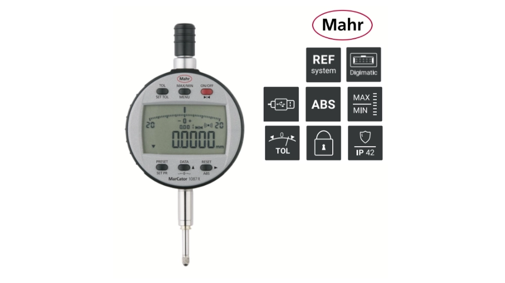 Comparateur numérique haute résolution (0,1 µm)  IP42 avec mesures dynamiques MarCator 1087 R-HR
