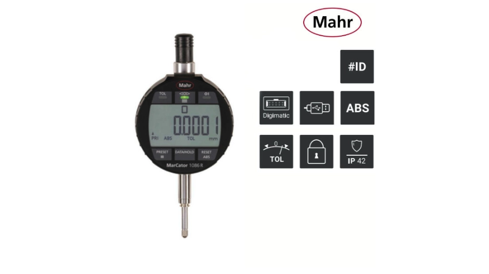 Comparateur numérique haute résolution (0.0001mm) IP42 MarCator 1086 R-HR MAHR