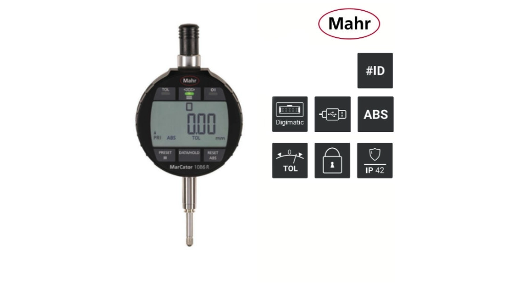 Comparateur numérique (résolution 0.01mm) IP42 MarCator 1086 R MAHR