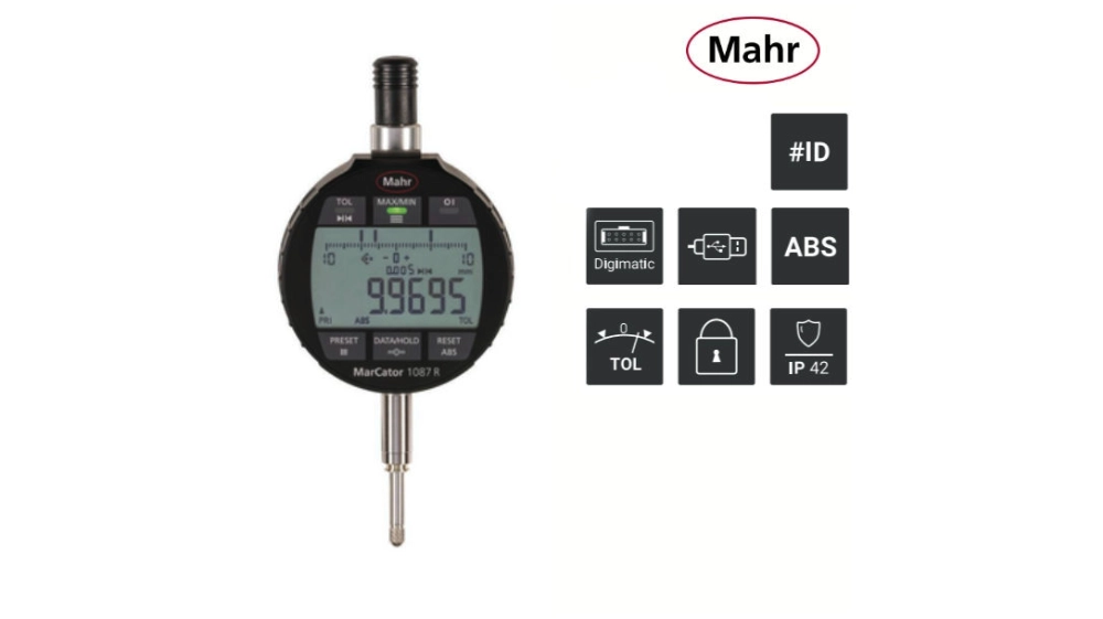 Comparateur numérique IP42 pour contrôle de battement radial MarCator 1087 R  MAHR