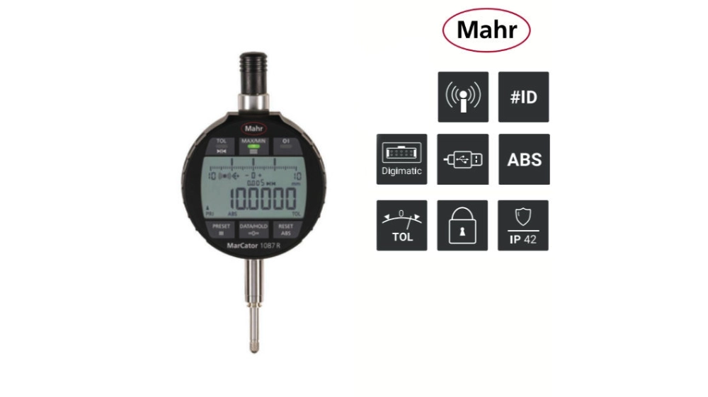 Comparateur numérique IP42 Sans fil pour contrôle de battement radial MarCator 1087 Ri  MAHR