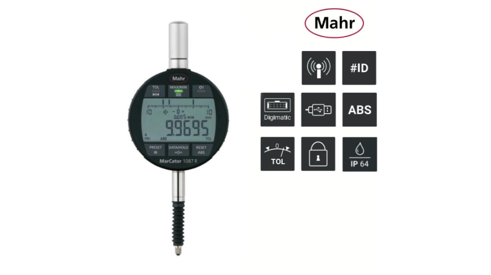 Comparateur numérique IP64 Sans fil pour contrôle de battement radial MarCator 1087 WRi