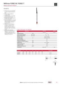 Palpeur de mesure inductif IP64 Millimar P2002 M / P2002 T – Image 2