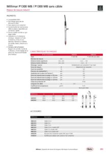 Palpeur de mesure inductif IP64 Millimar P1300 MB / P1300 MB sans câble – Image 2
