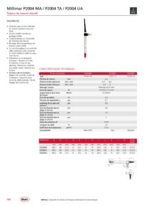 Palpeur de mesure inductif IP64 Millimar P2004 MA / P2004 TA / P2004 UA – Image 2