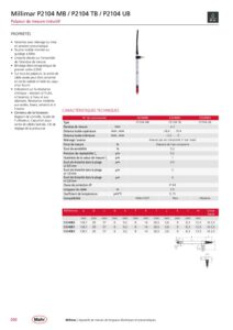 Palpeur de mesure inductif IP64 Millimar P2104 MA / P2104 TA / P2104 UA – Image 2