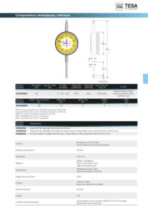 Comparateur à cadran rotatif standard (Resolution 0,01mm Capacité 30mm )Antichoc IP40 TESA – Image 2