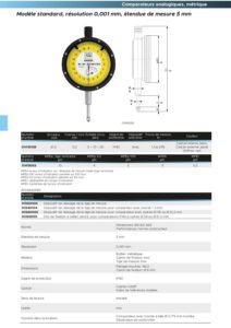 Comparateur à cadran rotatif standard (Resolution 0,001mm Capacité 5mm )Antichoc IP40 TESA – Image 2