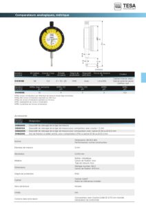 Comparateur à cadran rotatif standard (Resolution 0,002mm Capacité 5mm )Antichoc IP40 TESA – Image 2