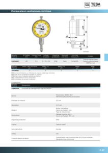 Comparateur à cadran rotatif standard (Resolution 0,01mm Capacité 3,5mm ) IP40 TESA – Image 2
