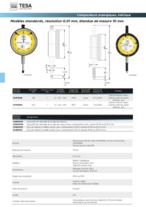 Comparateur à cadran rotatif standard (Resolution 0,01mm Capacité 10mm )Antichoc IP40 TESA – Image 2