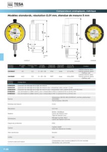Comparateur à cadran rotatif standard (Resolution 0,01mm Capacité 5mm )Antichoc IP40 TESA – Image 2