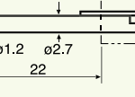Stylet L=22 mm L1=7 mm – pointe 5 µm 90° (0102501)