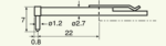 Stylet L=22 mm L1=7 mm – pointe 5 µm 90° (0102501)