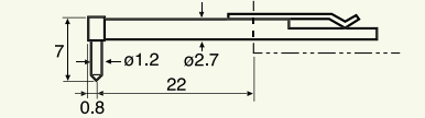 Stylet L=22 mm L1=7 mm – pointe 5 µm 90° (0102501)