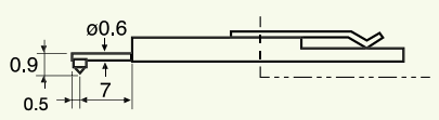 Stylet L=22 mm L1=0,9 mm – pointe 5 µm 90° (0102511)