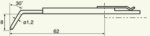 Stylet L=62 mm L1=8 mm – pointe 5 µm 60° W=60° (0102524)