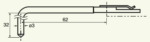 Stylet L=62 mm L1=32 mm – pointe 10 µm 90° (0102526)