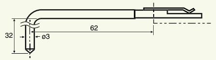 0102526 Stylet L=62 mm L1=32 mm – pointe 10 µm 90° (0102526) – Image 1