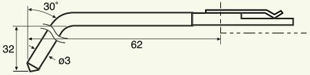 Stylet L=62 mm L1=32 mm – pointe 5 µm 60° W=60° (0102527)