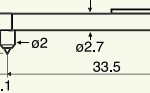 Stylet L=22 mm L1=7 mm – pointe 2 µm 60° lame (DM43802)
