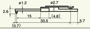 Stylet L=22 mm L1=1,2 mm – pointe 2 µm 60° (DM43809)