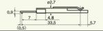 Stylet L=22 mm L1=0,9 mm – pointe 2 µm 60° (DM43811)
