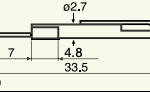 Stylet L=22 mm L1=0,9 mm – pointe 2 µm 60° (DM43811)