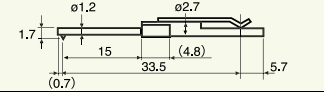 Stylet L=22 mm L1=1,7 mm – pointe 2 µm 60° (DM43812)
