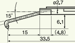 Stylet L=22 mm L1=5 mm – pointe 2 µm 60° (DM43813)