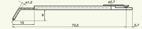 DM43824 Stylet L=62 mm L1=8 mm – pointe 2 µm 60° W=60° (DM43824) – Image 1
