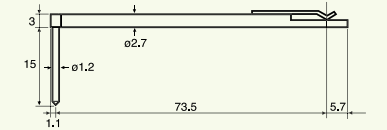 Stylet L=62 mm L1=15 mm – pointe 2 µm 60° (DM43825)