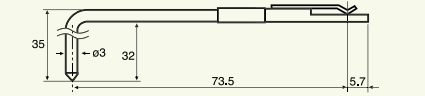 Stylet L=62 mm L1=32 mm – pointe 2 µm 60° (DM43826)