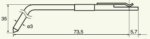 Stylet L=62 mm L1=35 mm – pointe 2 µm 60° W=60° (DM43827)