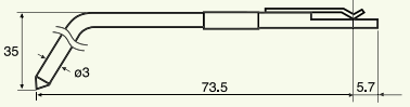 DM43827 Stylet L=62 mm L1=35 mm – pointe 2 µm 60° W=60° (DM43827) – Image 1